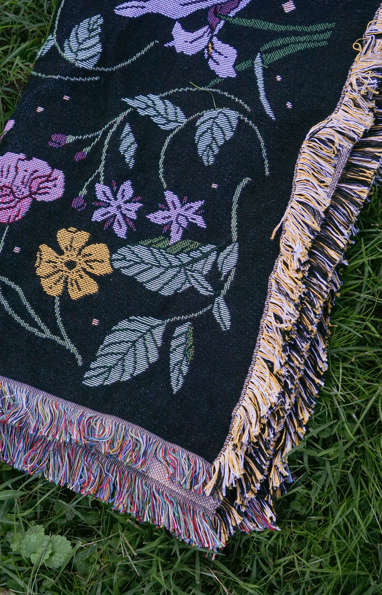 Flowers and Feelings Woven Throw Blanket & Tapestry