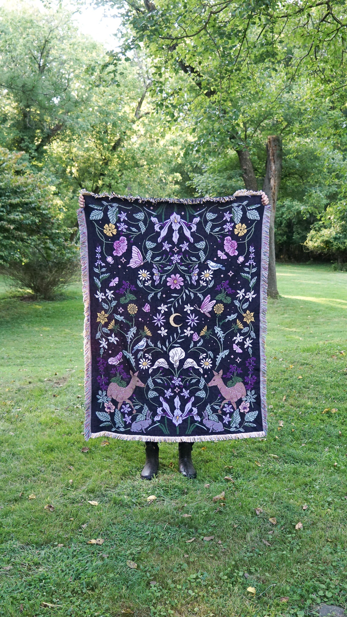Flowers and Feelings Woven Throw Blanket & Tapestry
