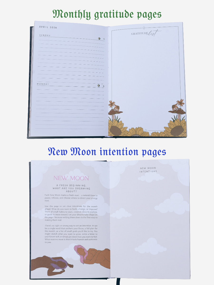 Moon Journal - 2026 Planner- Vintage green edition